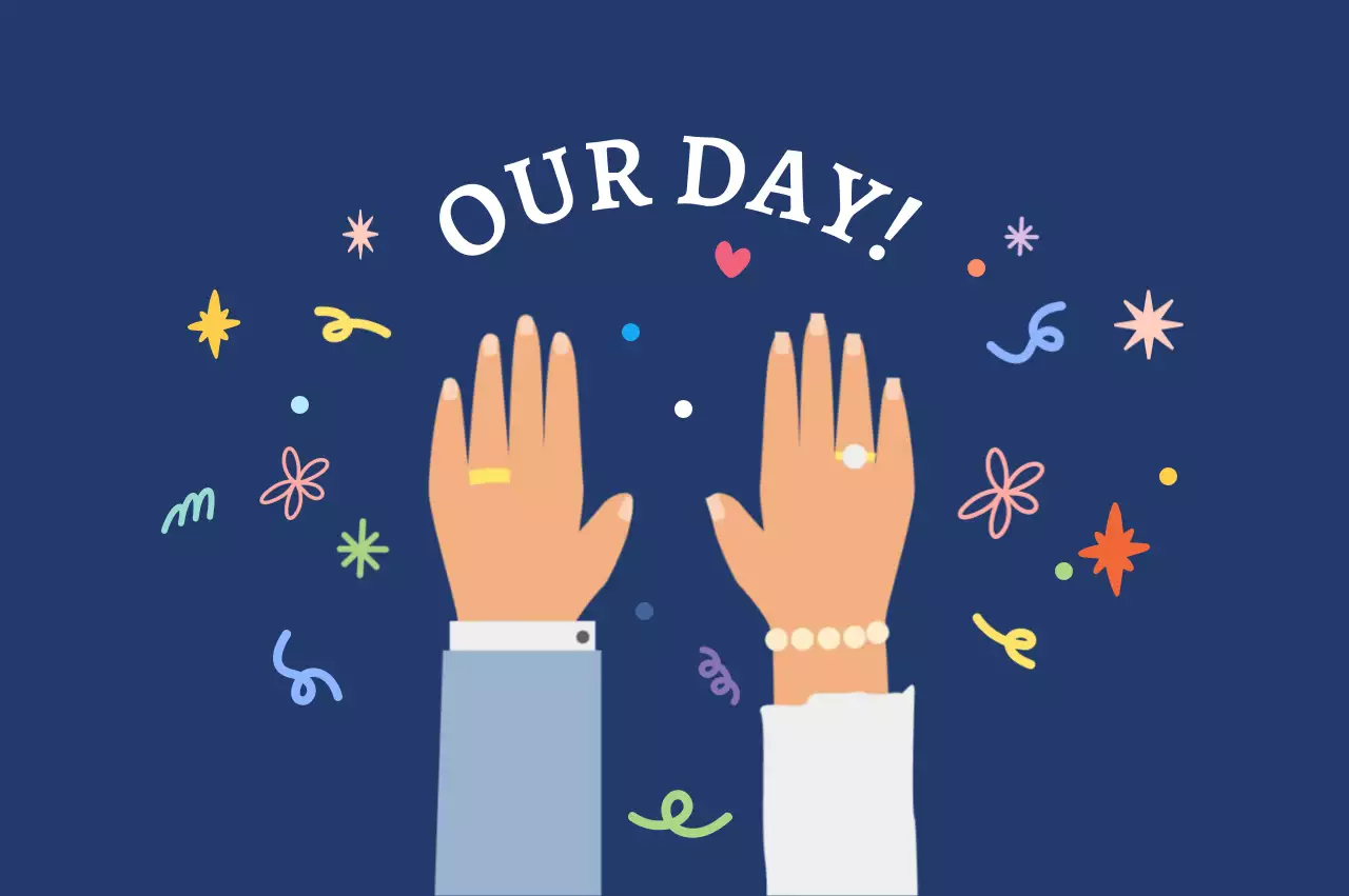 Blue Simple Wedding Anniversary