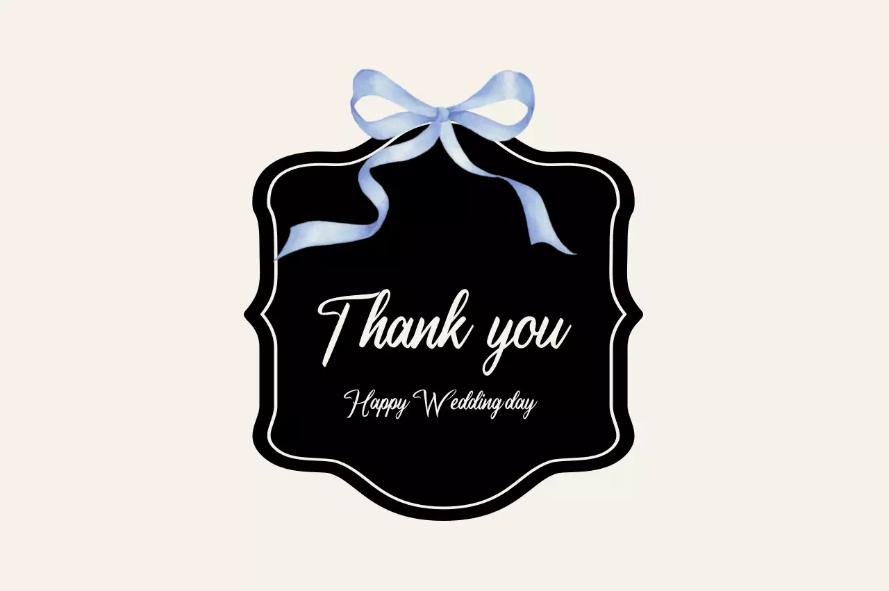 Black Simple Wedding Thank You