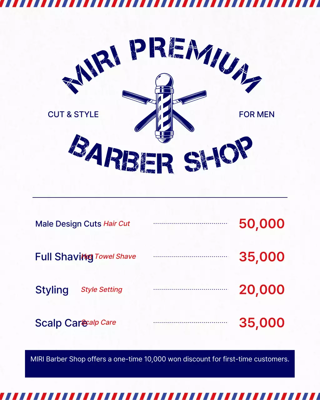 Blue Vintage Barbershop Guide