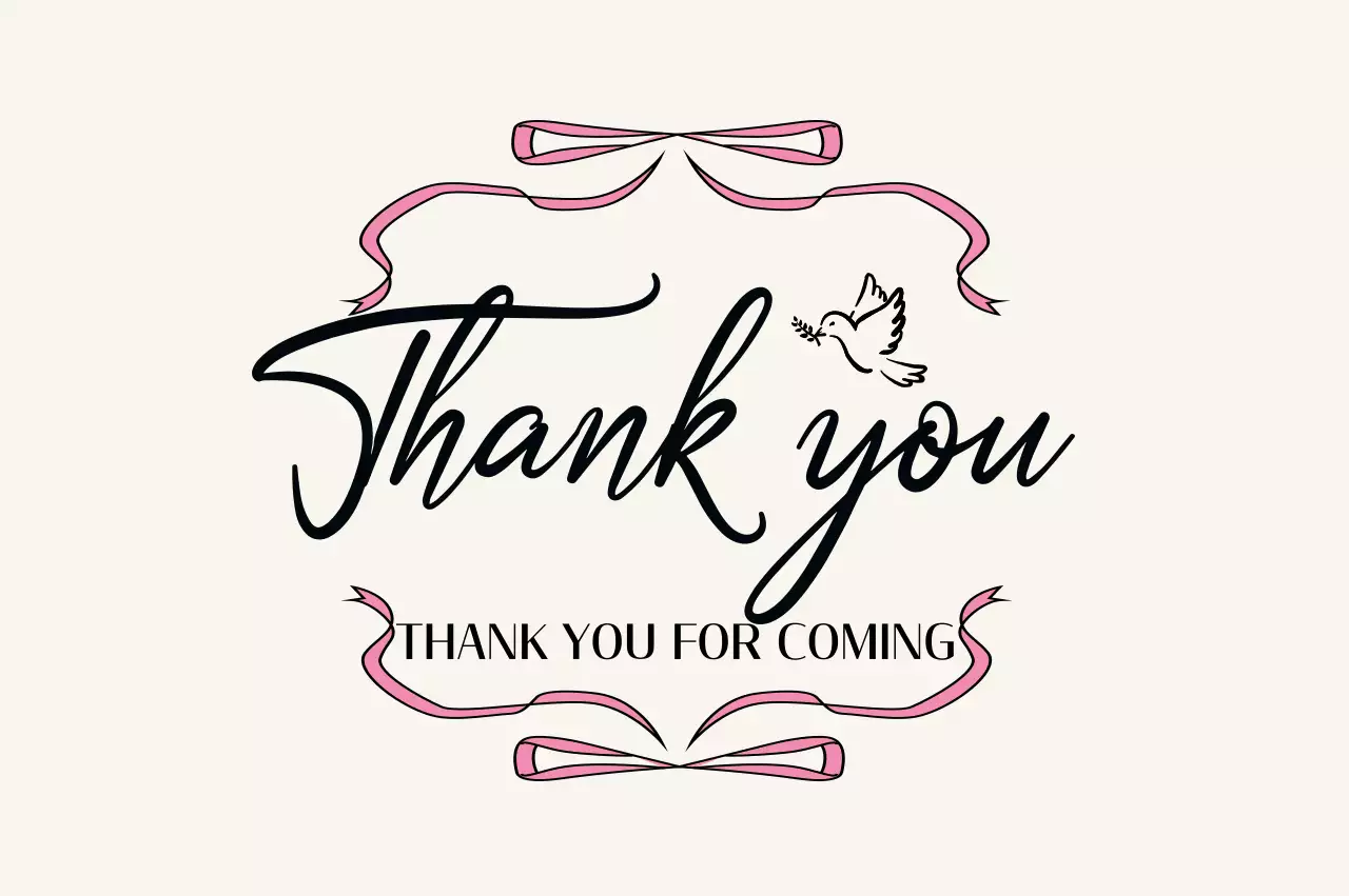 Beige Classic Thank You Greetings