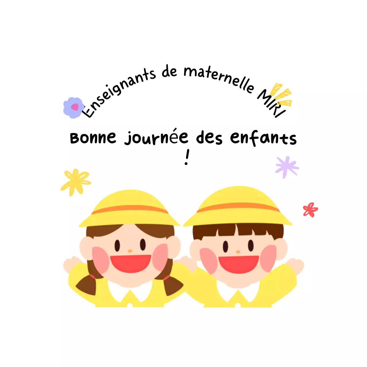 Fête des enfants jaune et mignonne