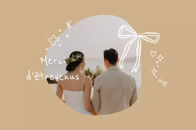 Cadeau de mariage simple beige