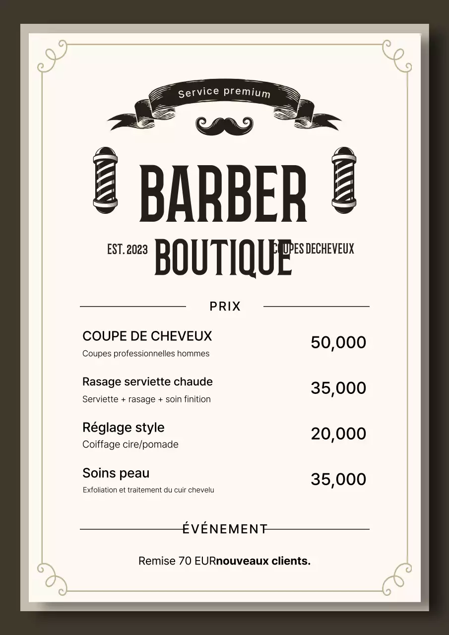 Guide du salon de coiffure vintage beige