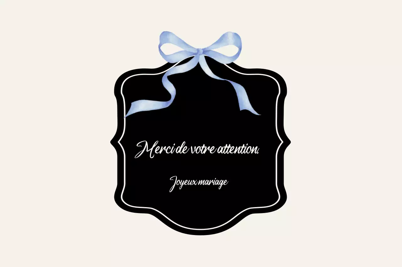 Merci de mariage simple et noir