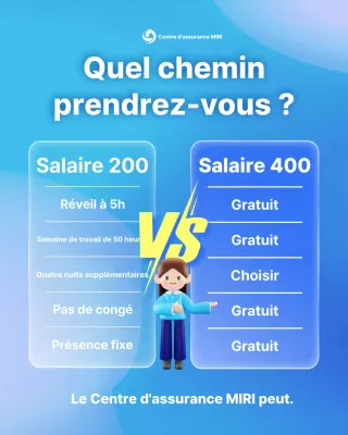 Publicité de sélection de lieu de travail moderne bleu ciel
