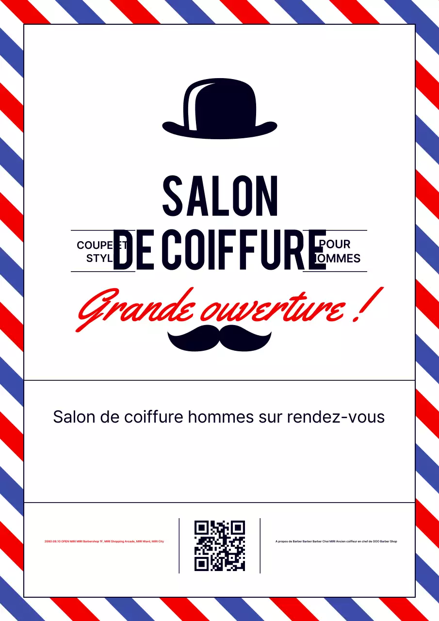Ouverture du salon de coiffure pour hommes Blue Vintage