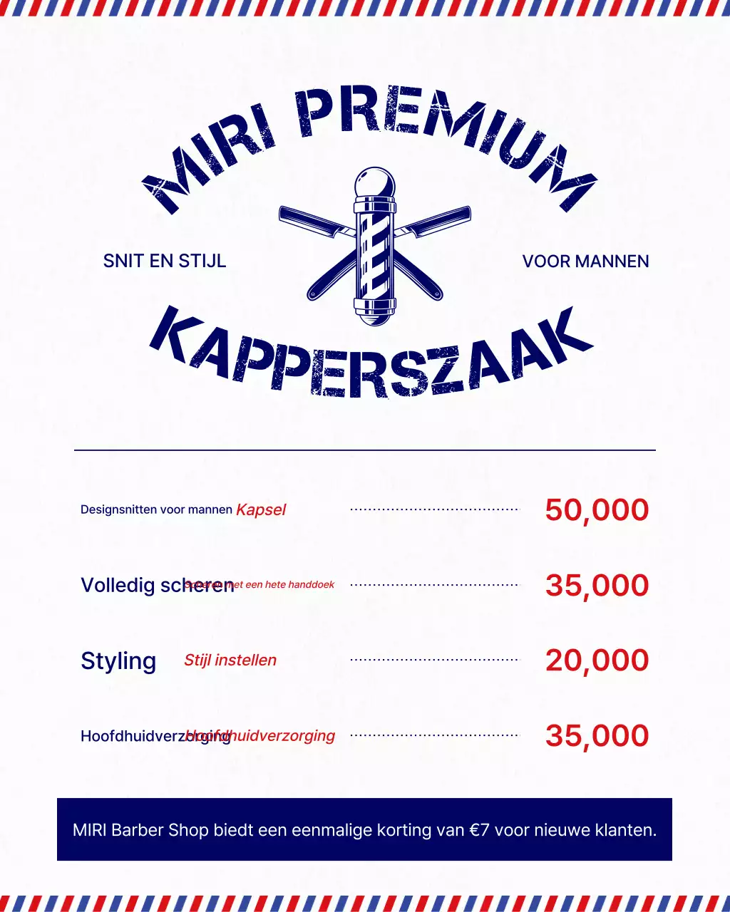 Blauwe Vintage Barbershop Gids