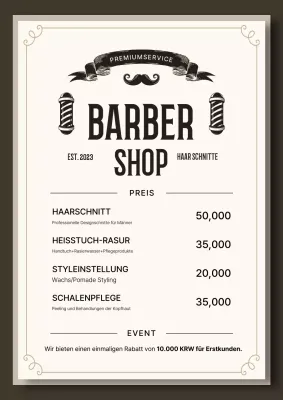 Beige Vintage Barbershop-Führer