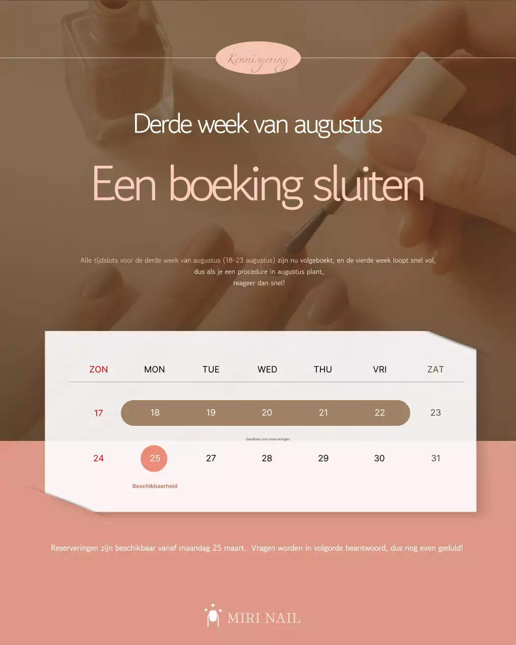 Beige Eenvoudige Reserveringsgids