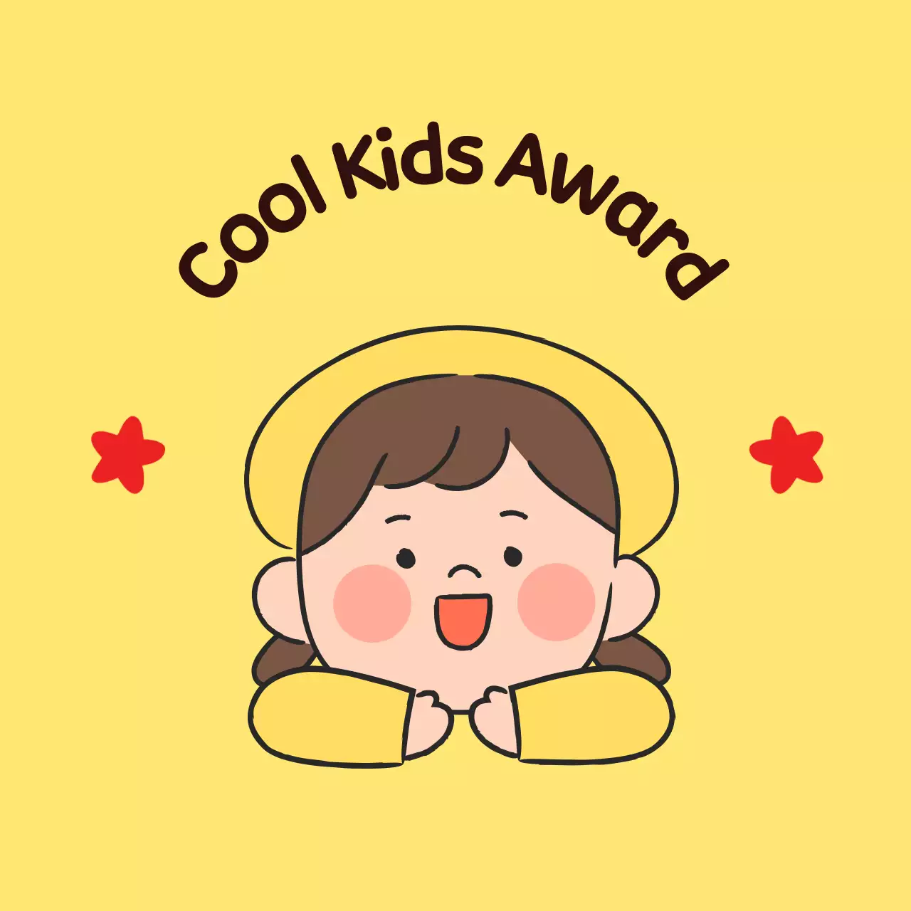 Gele schattige Kinderdagprijs