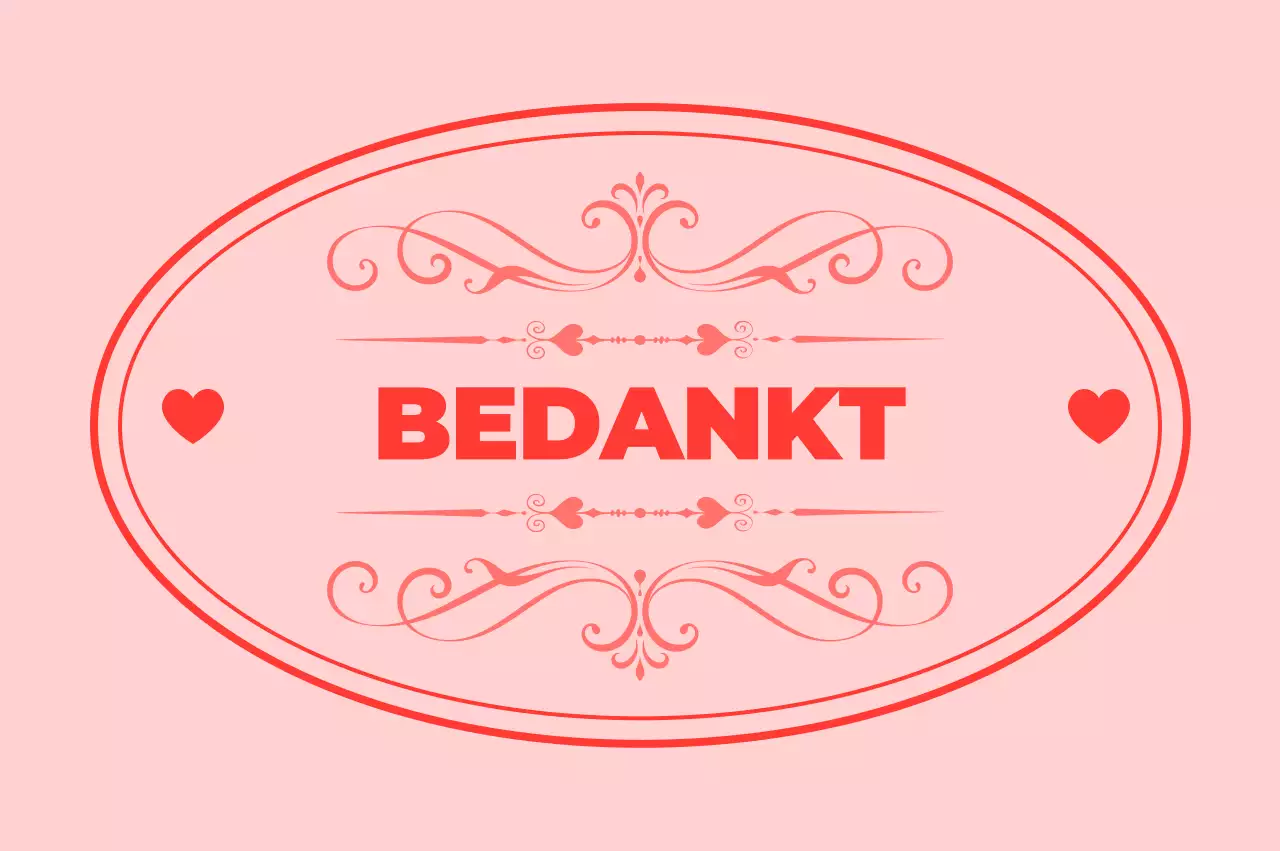 Roze eenvoudige bedankbrief