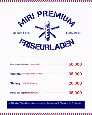 Blauer Vintage Barbershop-Führer