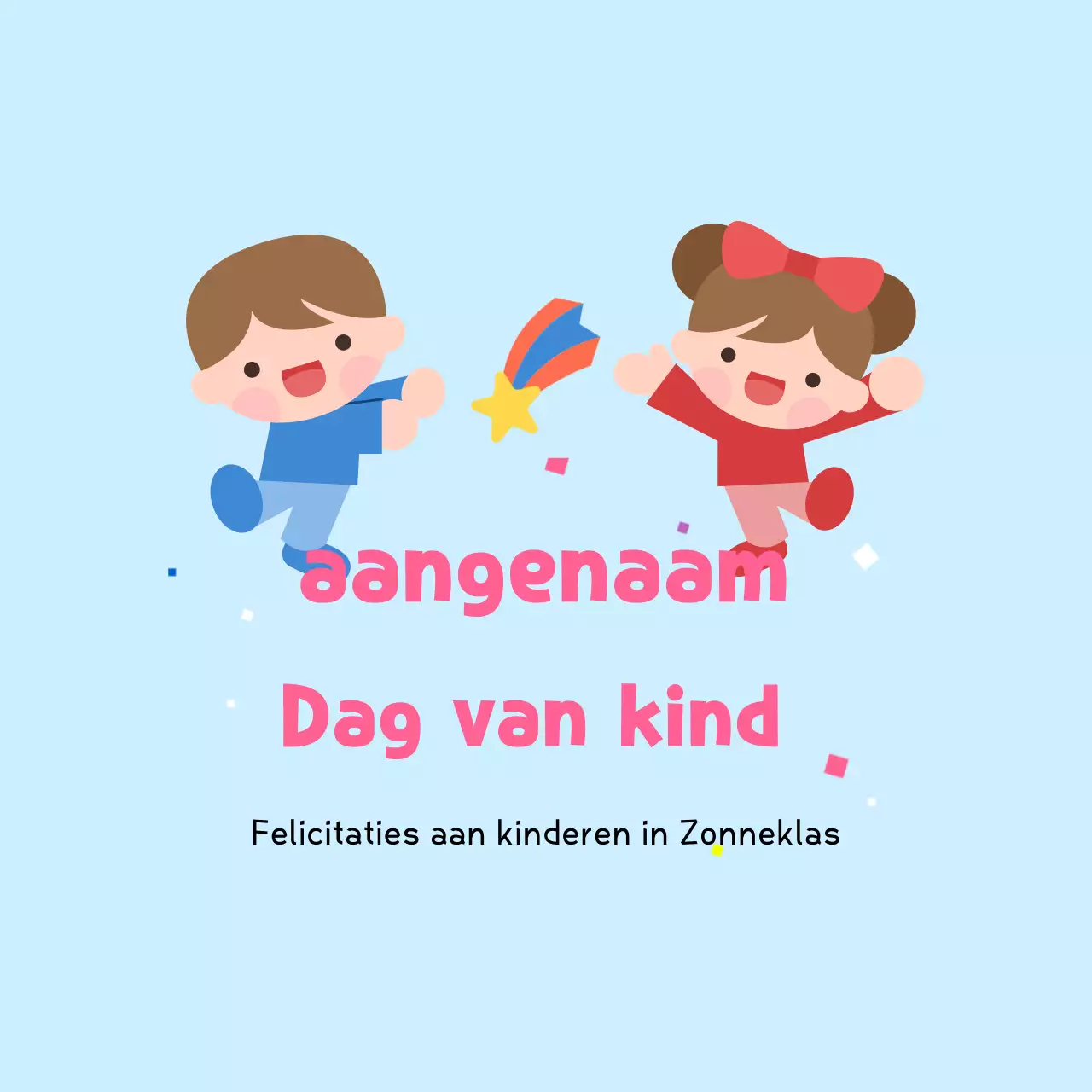 Hemelsblauwe schattige kinderdagviering