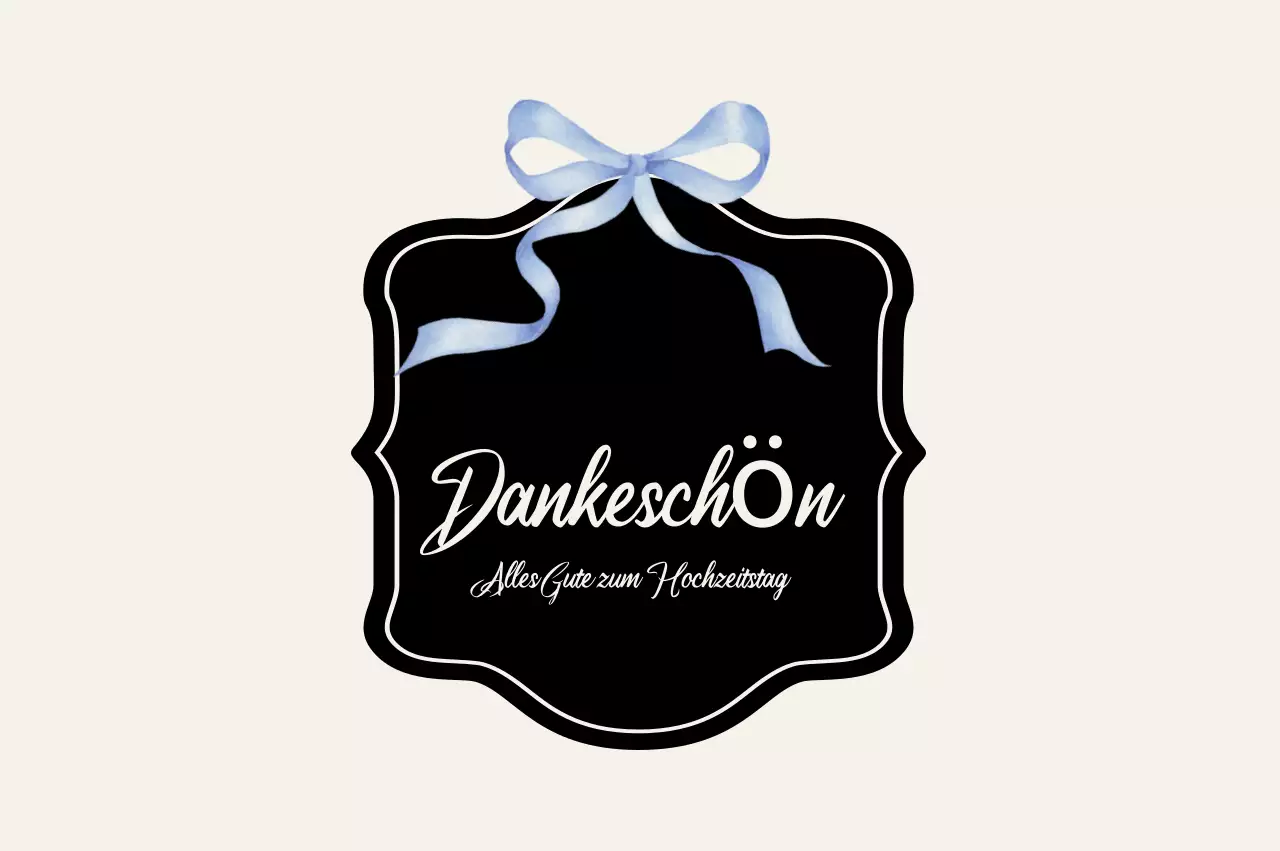 Schwarze einfache Hochzeit Dankeschön