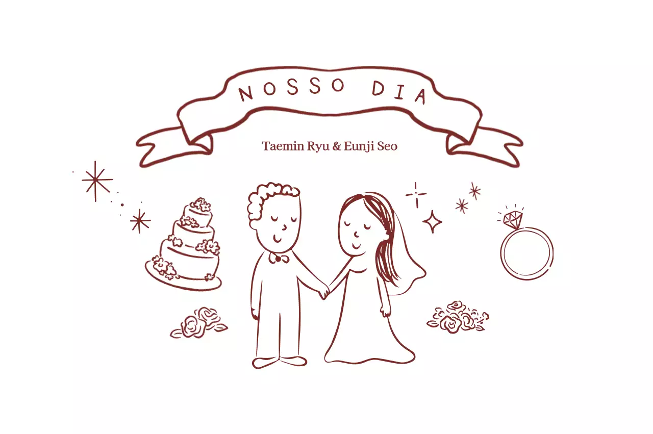 Convite de casamento para bebê marrom