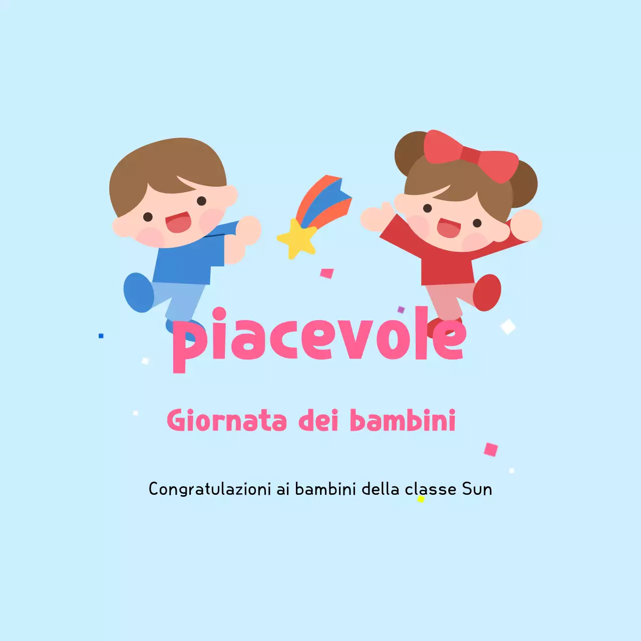 Festa dei bambini in azzurro cielo