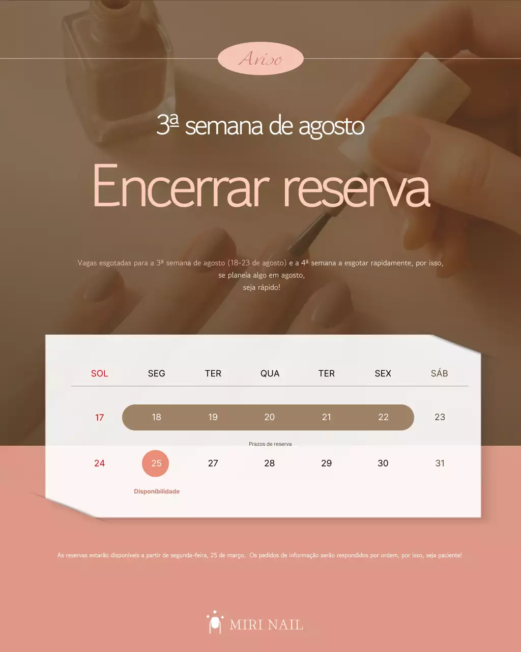 Guia de Reservas Bege Simples