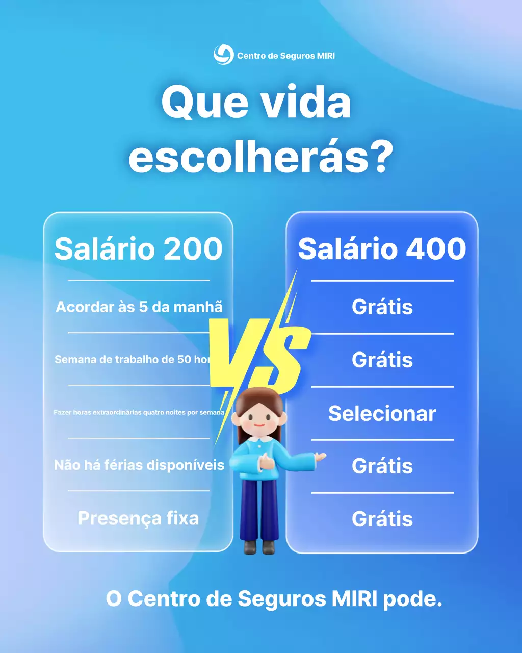 Anúncio de seleção de local de trabalho moderno azul-celeste