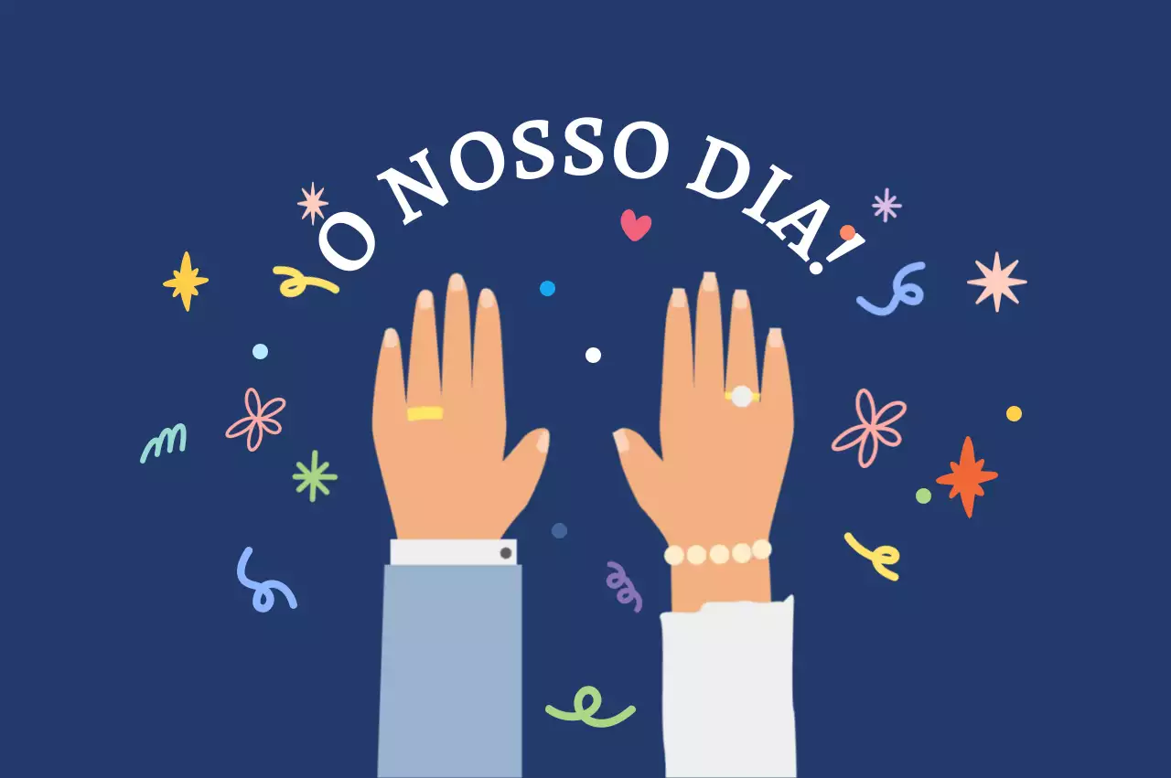 Aniversário de casamento simples azul