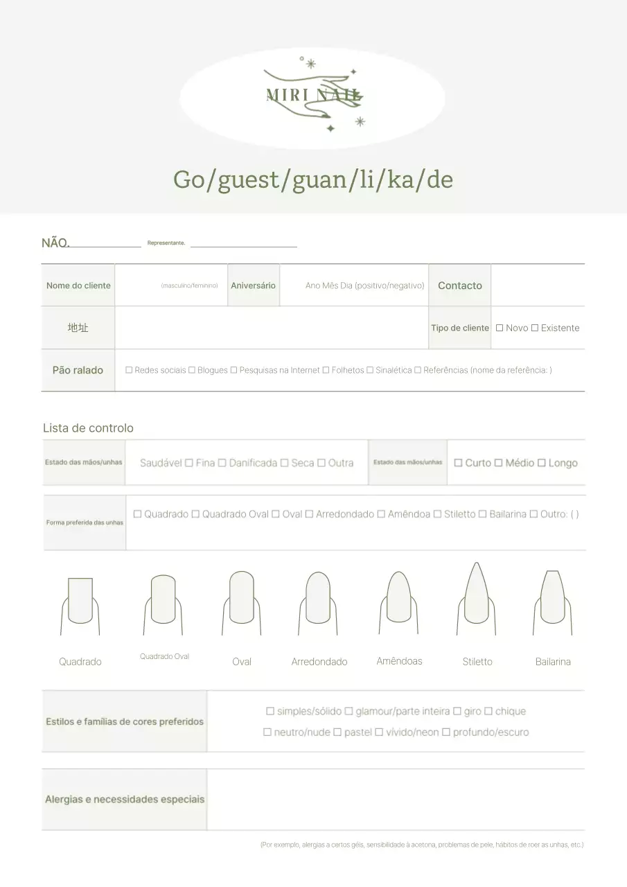 Papelaria Ivory Simple para cuidados com as unhas