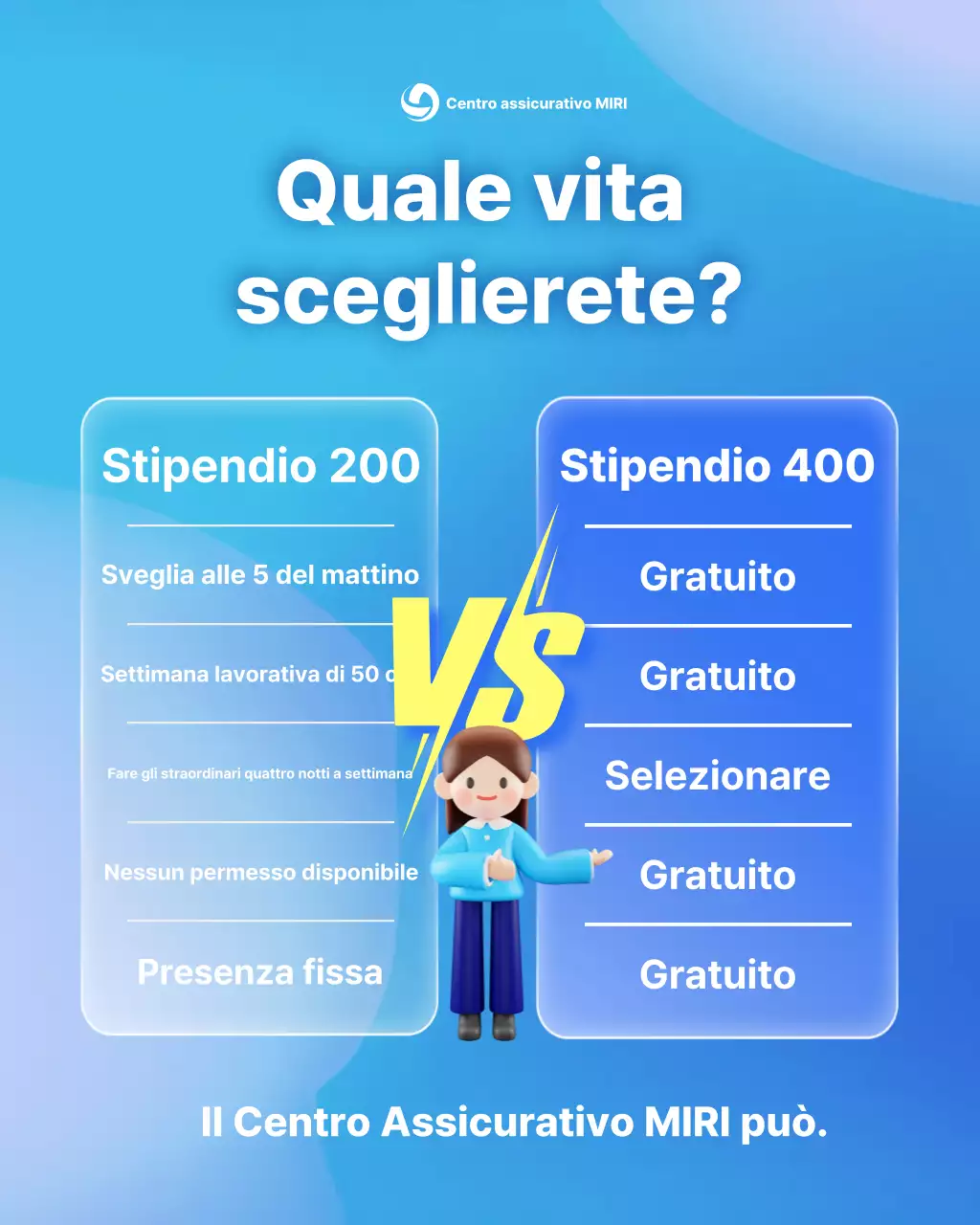 Pubblicità della selezione di posti di lavoro moderni blu cielo