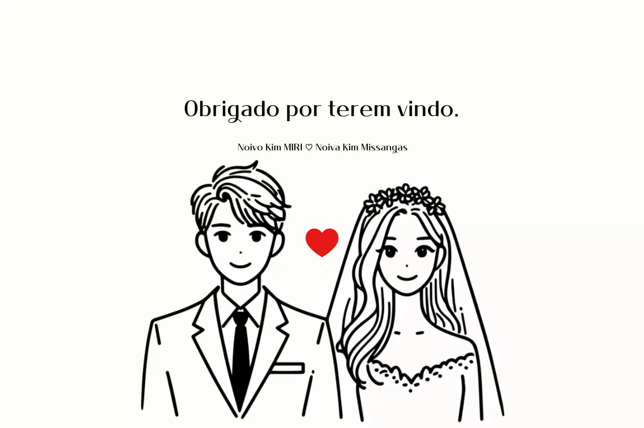Agradecimento de casamento simples em marfim
