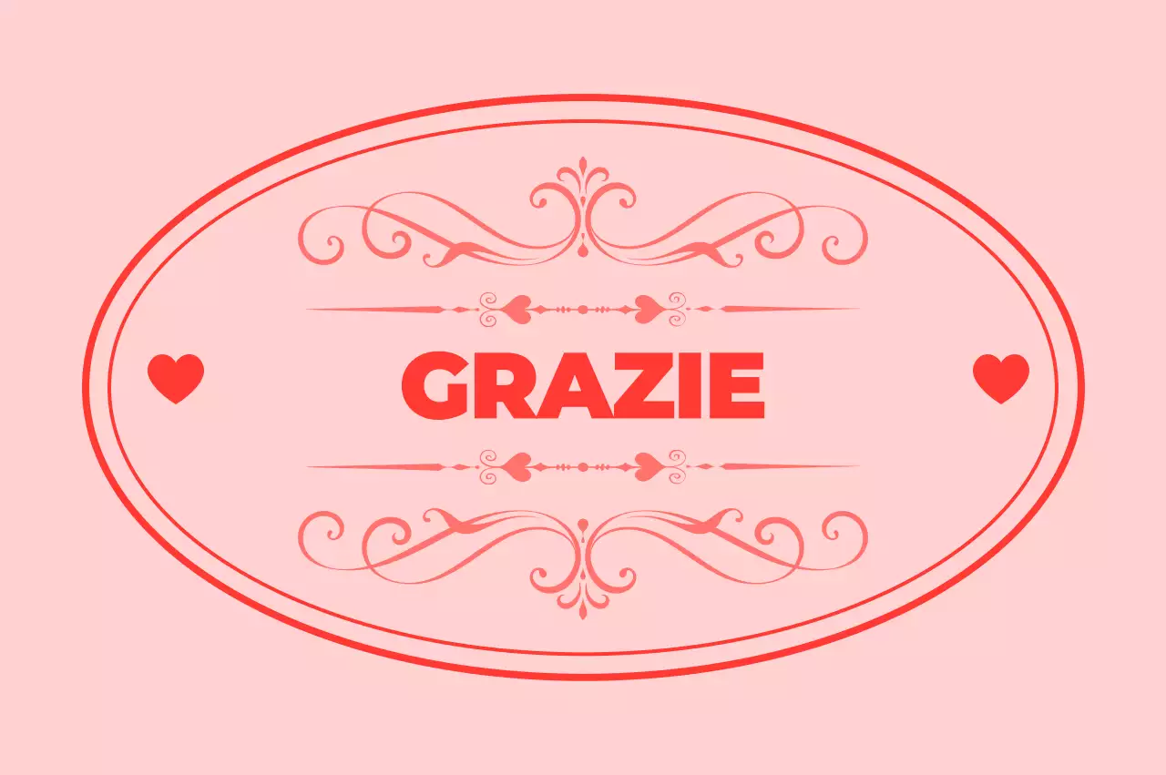 Lettera di ringraziamento semplice rosa