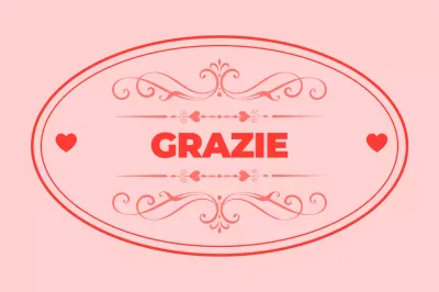 Lettera di ringraziamento semplice rosa