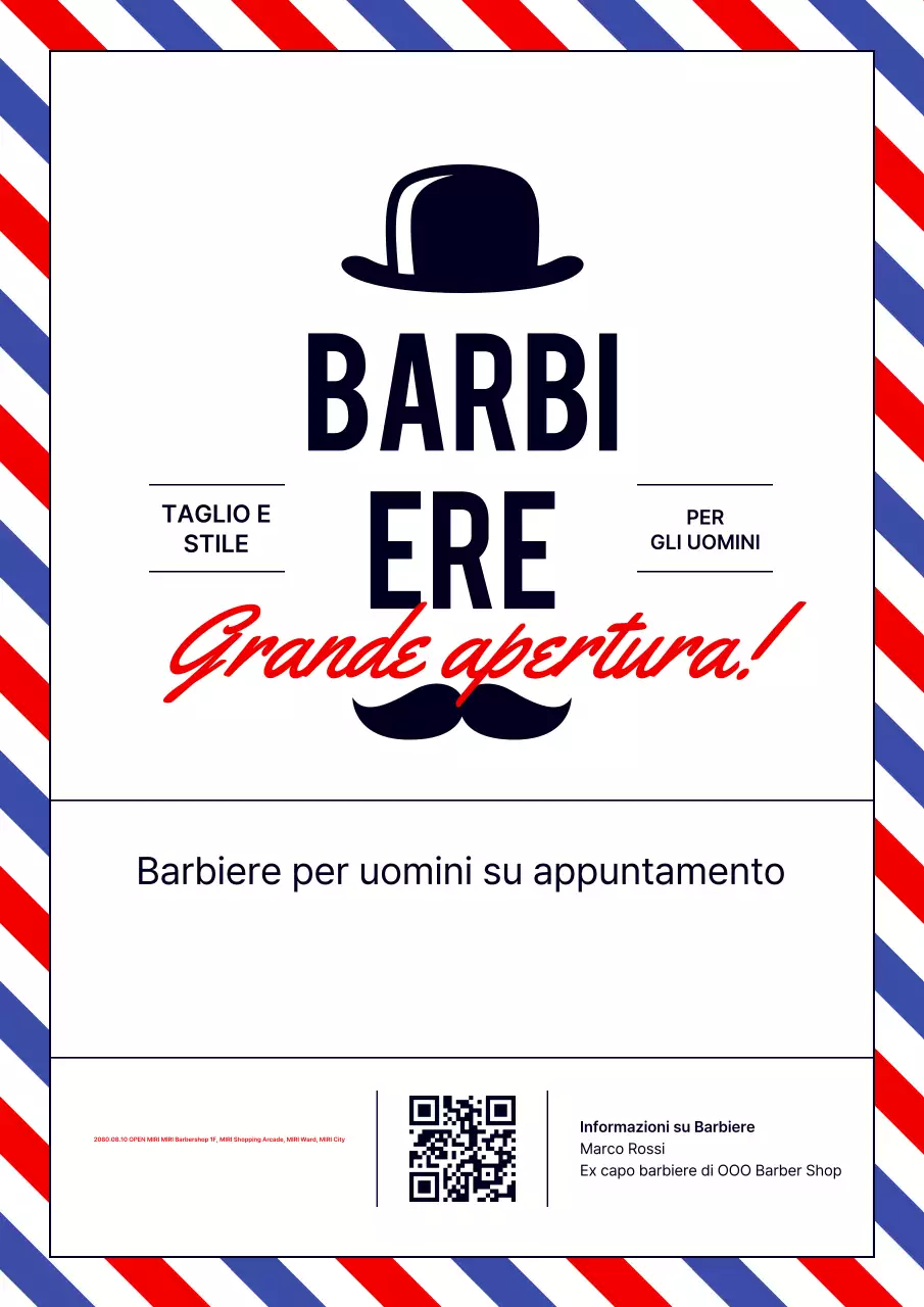 Aperto il negozio di barbiere Blue Vintage Men's