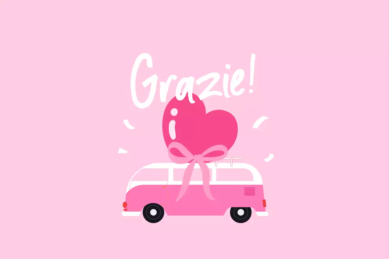 Saluti di ringraziamento per il bambino rosa