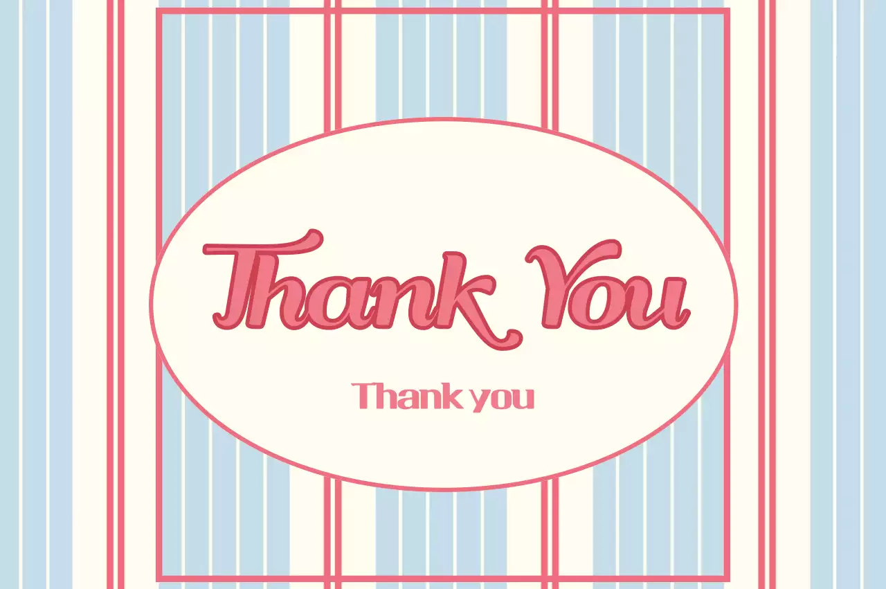 Thẻ cảm ơn cổ điển màu xanh