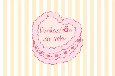 Rosa Baby Dankeschön-Grüße