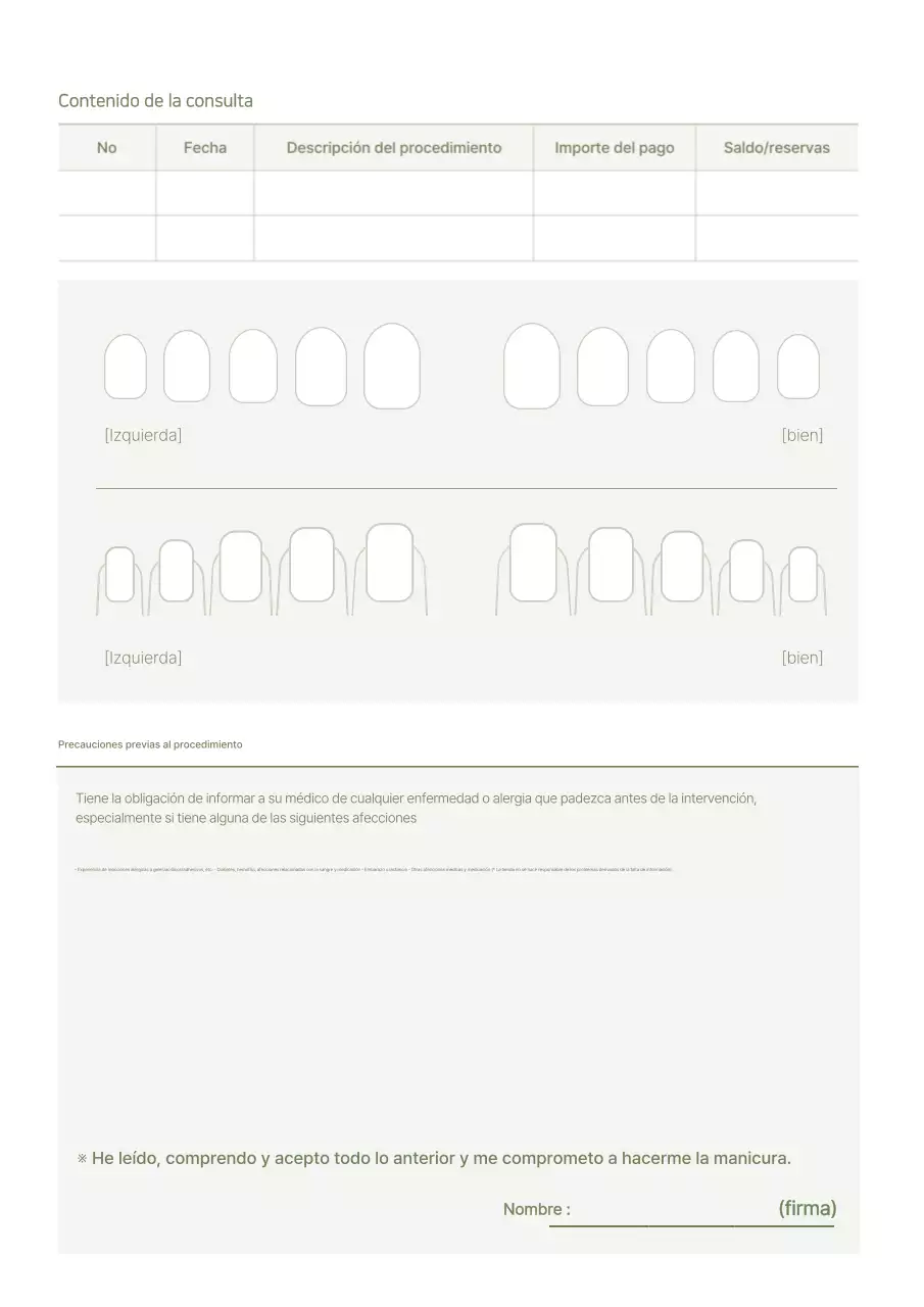 Papelería sencilla para el cuidado de las uñas color marfil