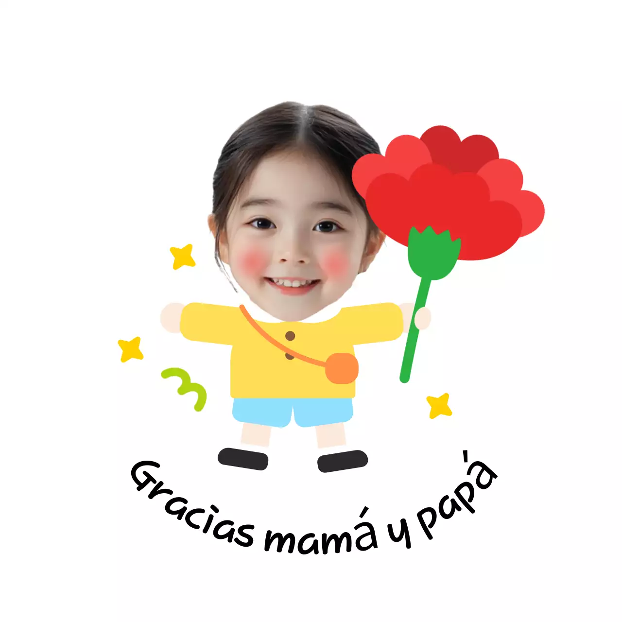 Bebé rojo celebrando el Día de los Padres