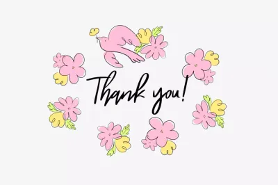 Rosa Baby Danke Postkarte