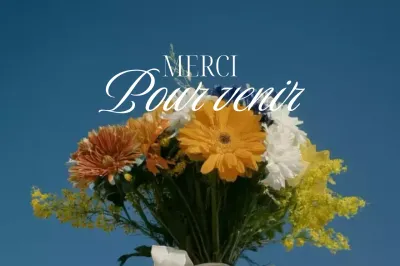 Carte de remerciement simple bleue