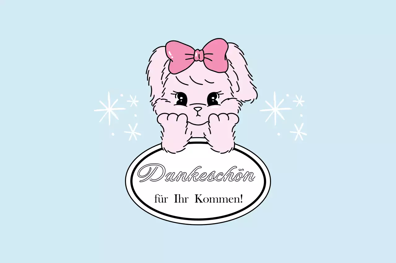 Himmelblaue süße Dankeskarte