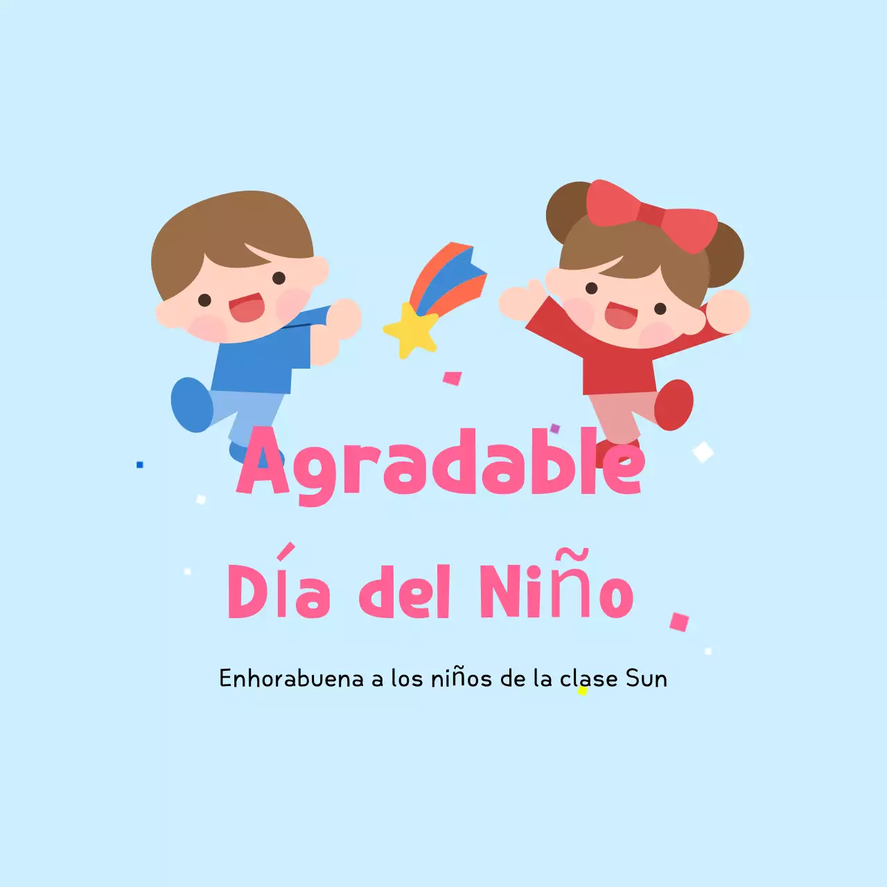 Celebración del día del niño linda en color azul cielo