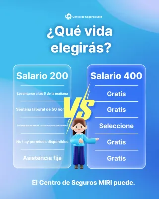 Anuncio de selección de lugar de trabajo moderno en azul cielo