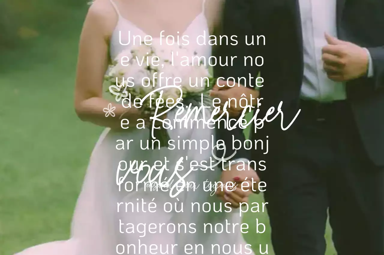 Merci pour un mariage élégant et vert