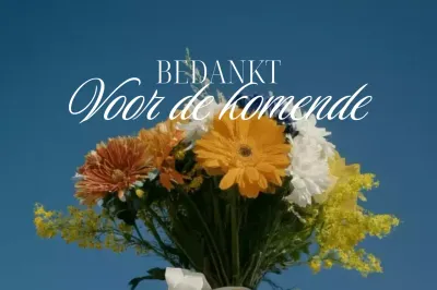 Blauwe eenvoudige bedankkaart