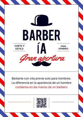 Barbería masculina vintage azul abierta
