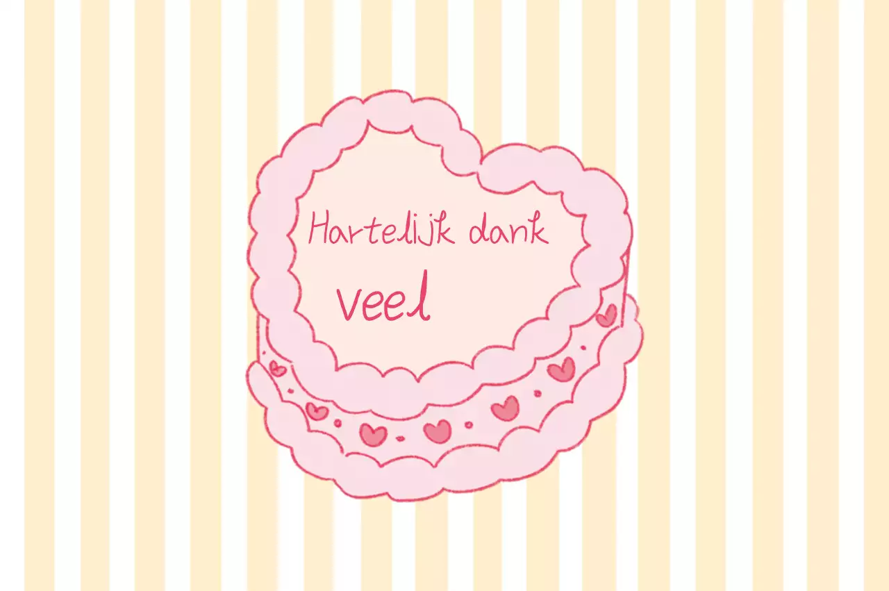 Roze baby bedankgroeten