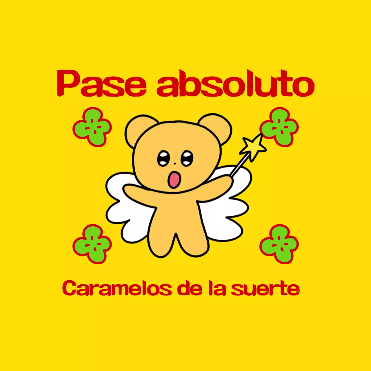 Meme de la suerte del kitsch amarillo