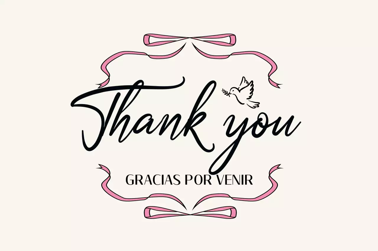 Saludos de agradecimiento clásicos en beige