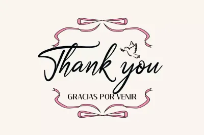 Saludos de agradecimiento clásicos en beige