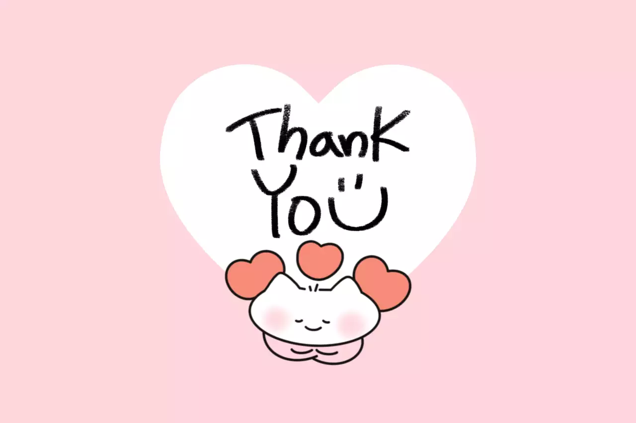 Saludos de agradecimiento de Pink Baby