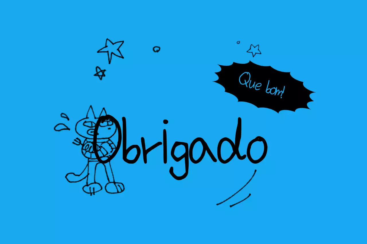 Cartão postal fofo de desenho animado azul-celeste