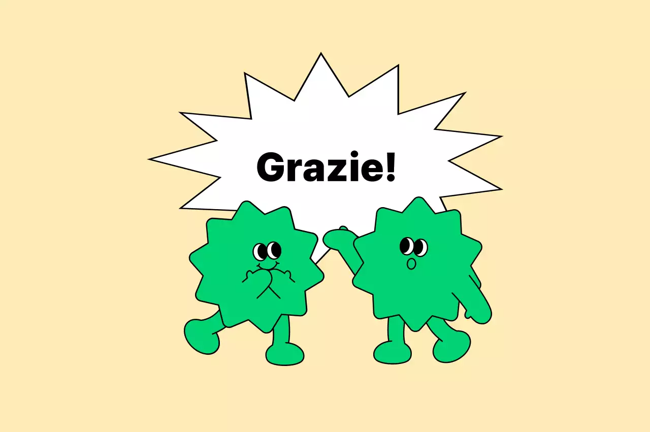 Gusto bottiglia beige Grazie Saluti