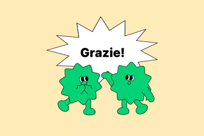 Gusto bottiglia beige Grazie Saluti